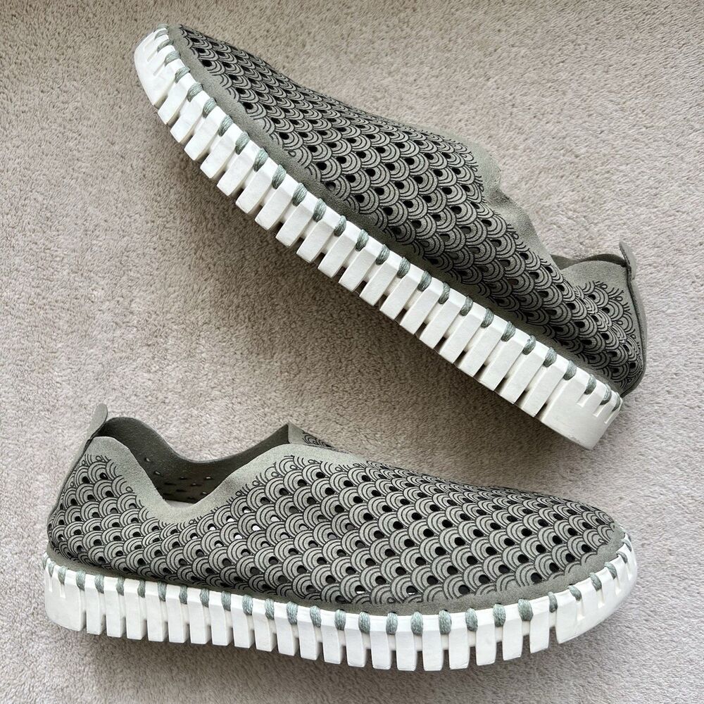 Ilse Jacobsen Tulip Sage Green Slip On Shoe Women EU 37 US 6.5 - 7 Casual Resort